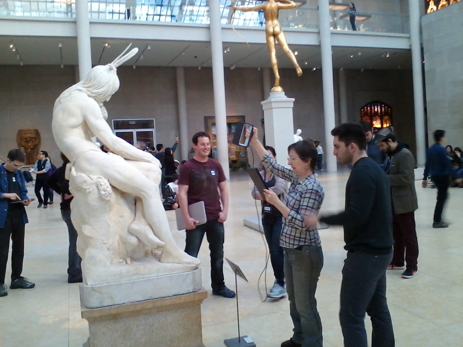 Scanning sculpture at the Met, using the Sense scanner from 3D Systems